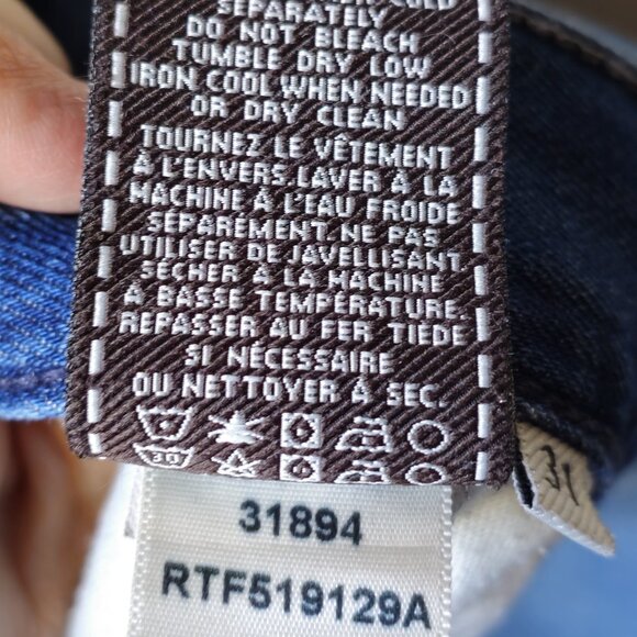 7 For All Mankind STANDARD Distressed Blue Jean Size 31 - Picture 7 of 7